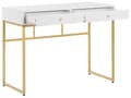 Miniatyrbilde 6 av 10: Skrivebord Hvit Gull Metall 100 x 50 cm 2 skuffer Oppbevaring Konsollbord Hjemmekontor Stue Glamour