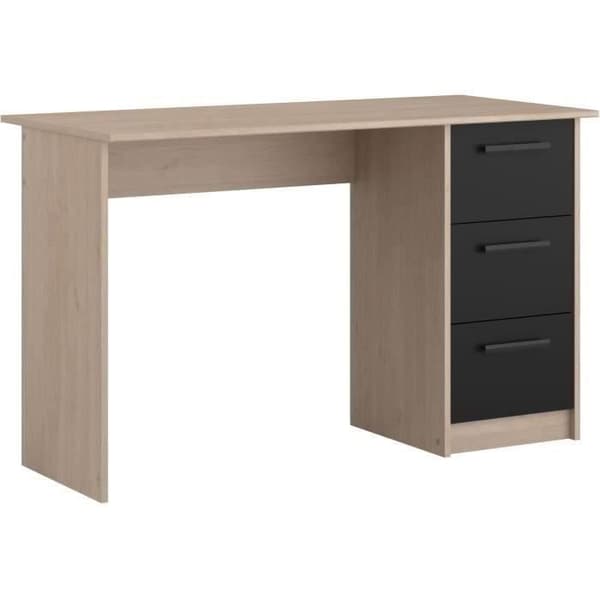 Parisot Right Office 3 -lådor - Brooklyn Chene Decor - L 121,4 x D 55 x H 74,5 cm - Essential