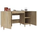 Miniatyrbillede 4 af 11: vidaXL skrivebord 140x50x75 cm konstrueret træ sonoma-eg