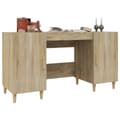 Miniatyrbillede 5 af 11: vidaXL skrivebord 140x50x75 cm konstrueret træ sonoma-eg