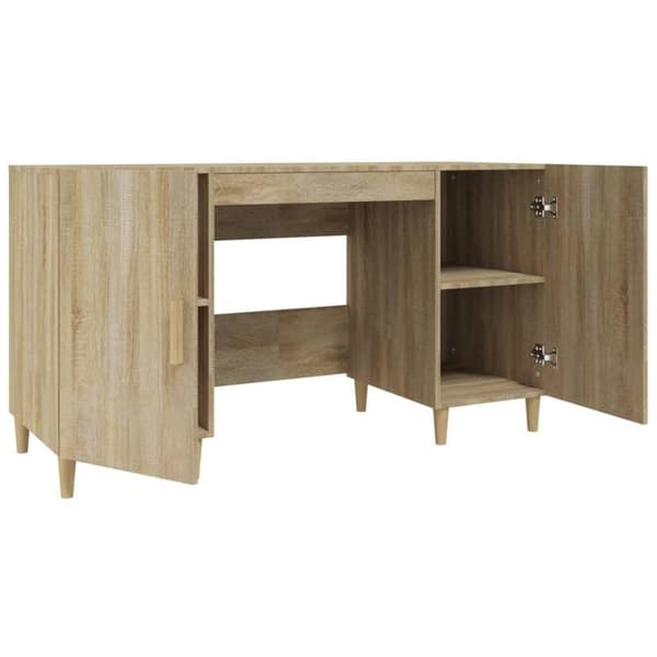 vidaXL skrivebord 140x50x75 cm konstrueret træ sonoma-eg