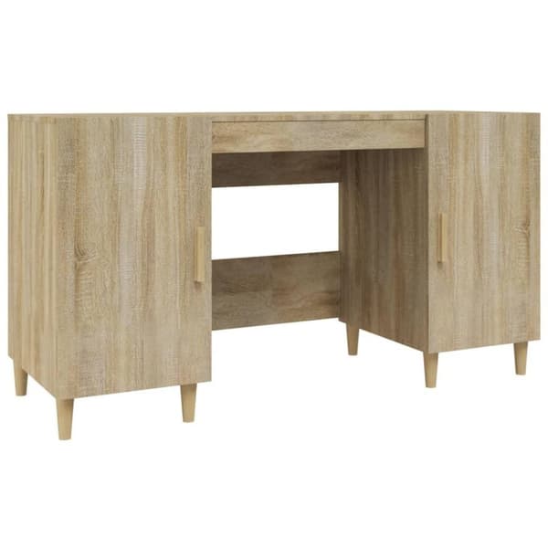vidaXL skrivebord 140x50x75 cm konstrueret træ sonoma-eg