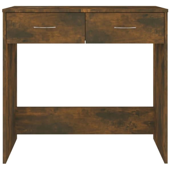 vidaXL skrivebord 80x40x75 cm konstrueret træ røget egetræsfarve