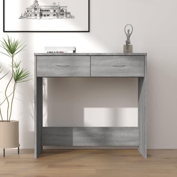 vidaXL Työpöytä harmaa Sonoma 80x40x75 cm tekninen puu