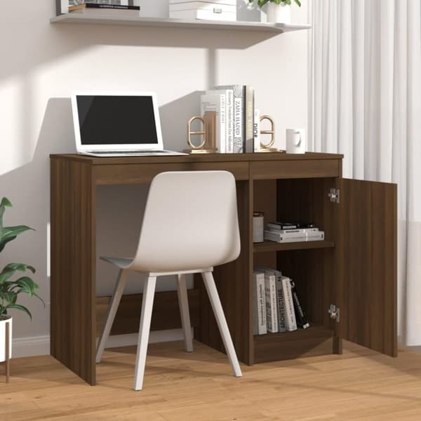 vidaXL Työpöytä ruskea tammi 100x50x76 cm tekninen puu