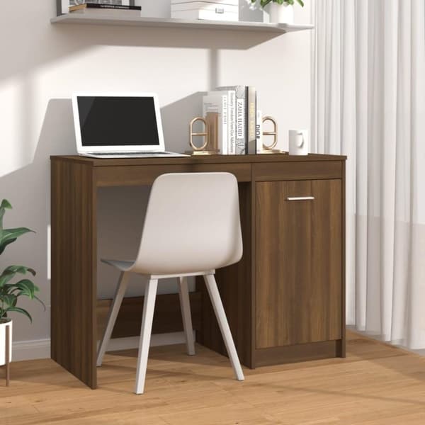 vidaXL Työpöytä ruskea tammi 100x50x76 cm tekninen puu