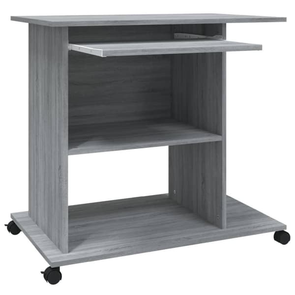 vidaXL computerbord 80x50x75 cm konstrueret træ grå sonoma-eg