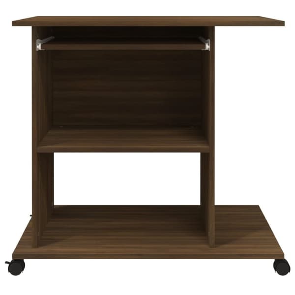 vidaXL Tietokonepöytä ruskea tammi 80x50x75 cm tekninen puu