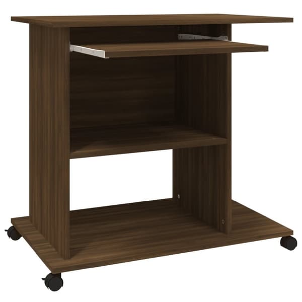 vidaXL Tietokonepöytä ruskea tammi 80x50x75 cm tekninen puu