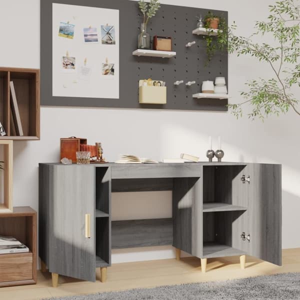 vidaXL Työpöytä harmaa Sonoma 140x50x75 cm tekninen puu