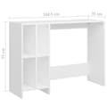 Miniatyrbilde 7 av 7: vidaXL Laptopbord hvit 102,5x35x75 cm konstruert trer
