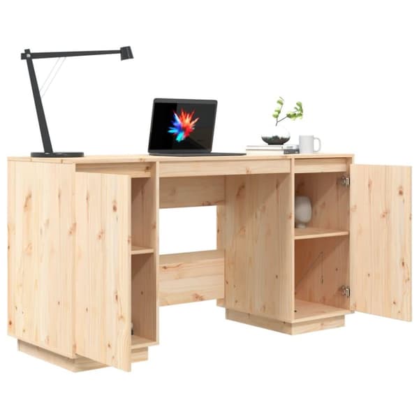 vidaXL Skrivebord 140x50x75 cm heltre furu