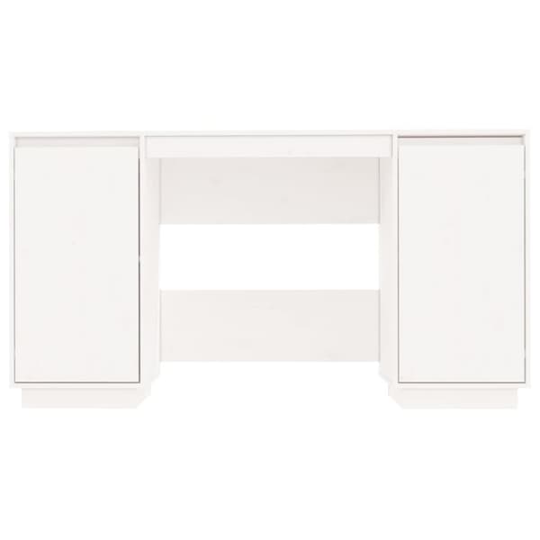 vidaXL Skrivbord vit 140x50x75 cm massiv furu