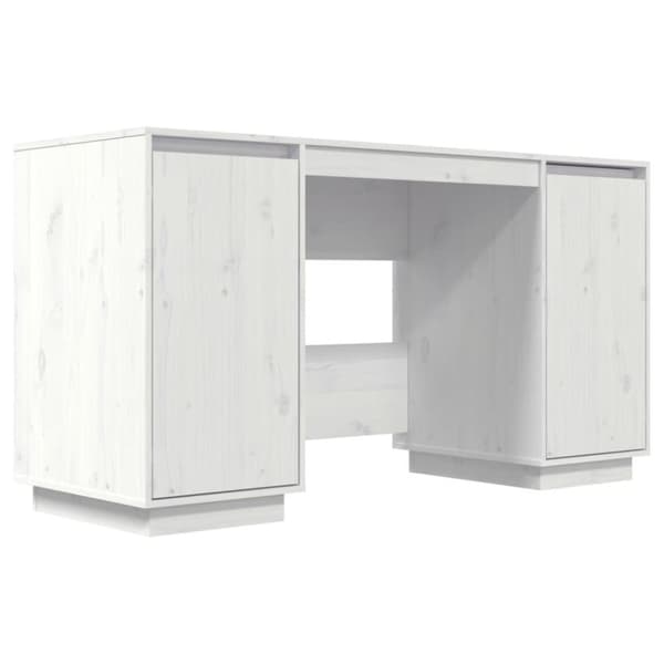 vidaXL Skrivebord hvit 140x50x75 cm heltre furu