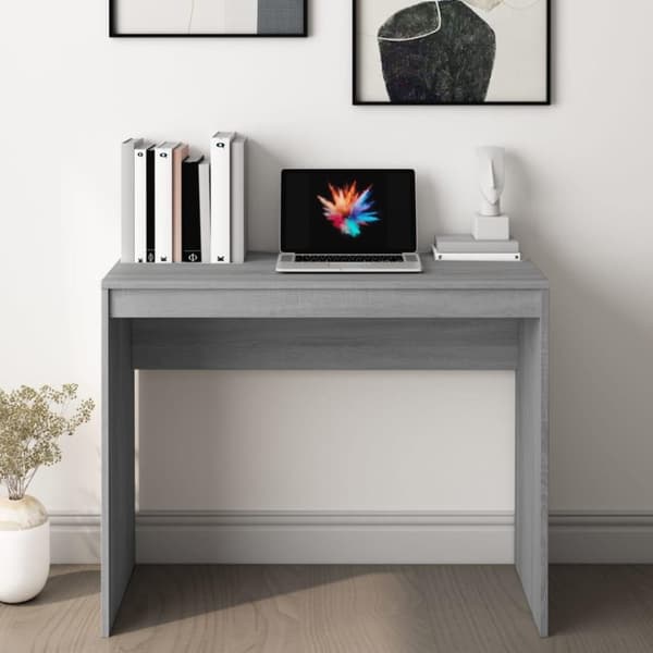 vidaXL Skrivebord grå sonoma 90x40x72 cm konstruert tre