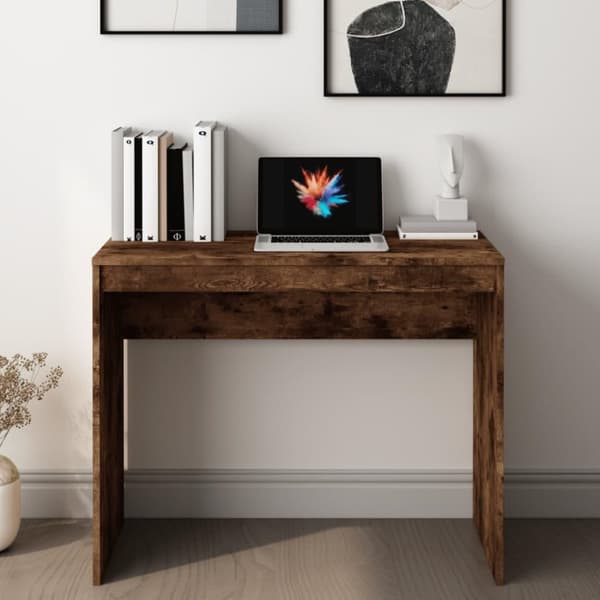 vidaXL Skrivebord røkt eik 90x40x72 cm konstruert tre