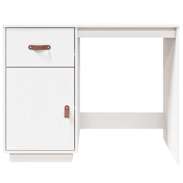 vidaXL Skrivbord Vit 95x50x75 cm massiv furu