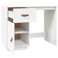 Miniatyrbild 7 av 11: vidaXL Skrivbord Vit 95x50x75 cm massiv furu