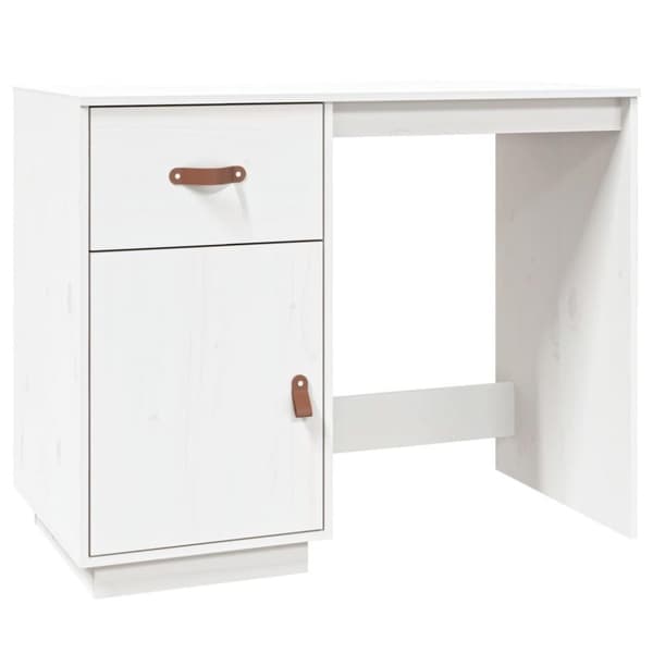 vidaXL Skrivbord Vit 95x50x75 cm massiv furu