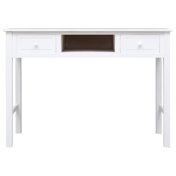 vidaXL Skrivbord vit 108x45x76 cm massivt kejsarträ