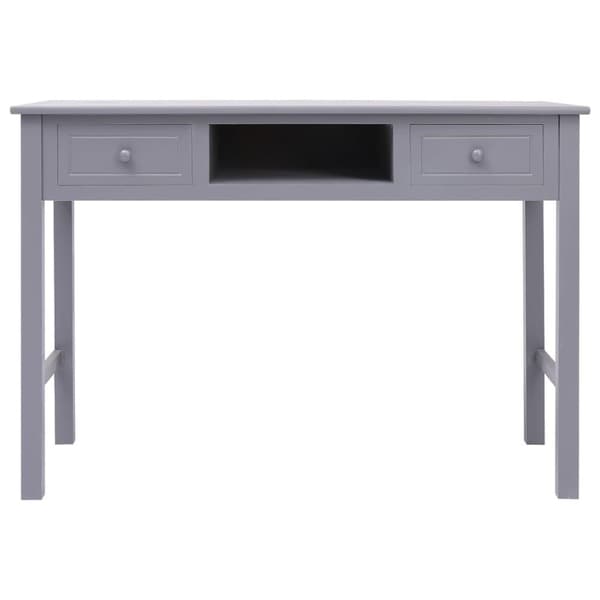 vidaXL Skrivbord grå 108x45x76 cm massivt kejsarträ