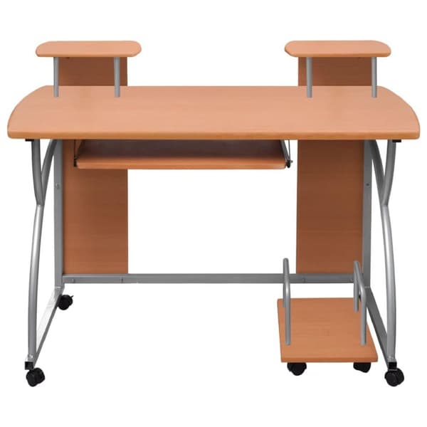 vidaXL computerbord 110x52x88,5 cm konstrueret træ brun