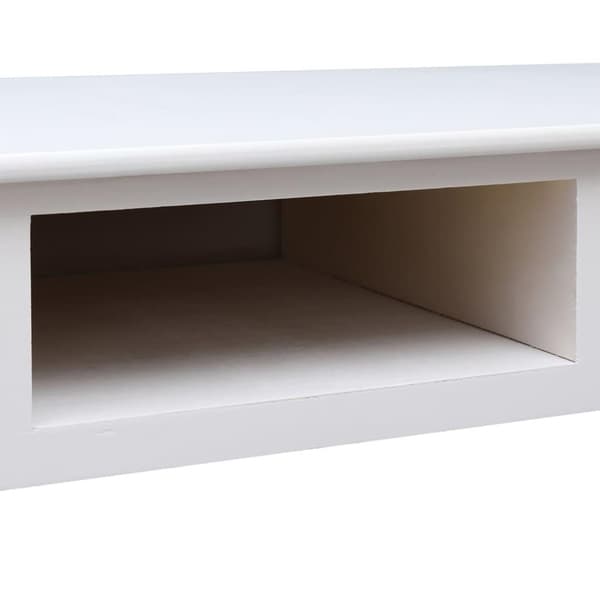 vidaXL Työpöytä valkoinen 108x45x76 cm täysi keisaripuu