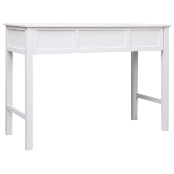 vidaXL Työpöytä valkoinen 108x45x76 cm täysi keisaripuu