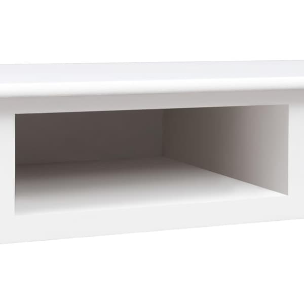 vidaXL Työpöytä valkoinen 108x45x76 cm täysi keisaripuu