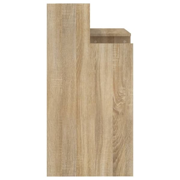 vidaXL skrivebord med LED-lys 97x45x90 cm konstrueret træ sonoma-eg