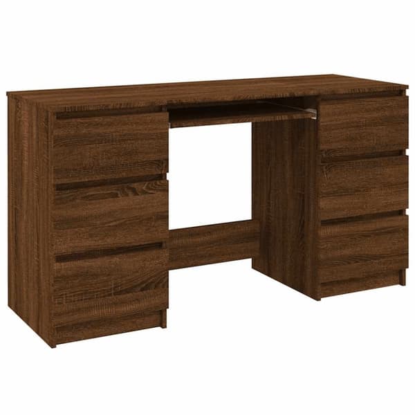 vidaXL Työpöytä ruskea tammi 140x50x77 cm tekninen puu