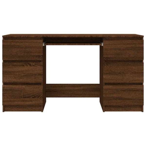 vidaXL Työpöytä ruskea tammi 140x50x77 cm tekninen puu
