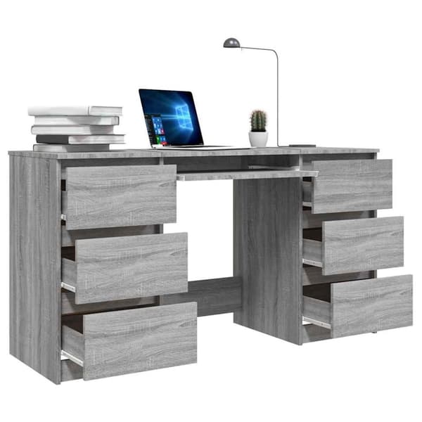 vidaXL skænk 140x50x77 cm konstrueret træ grå sonoma-eg