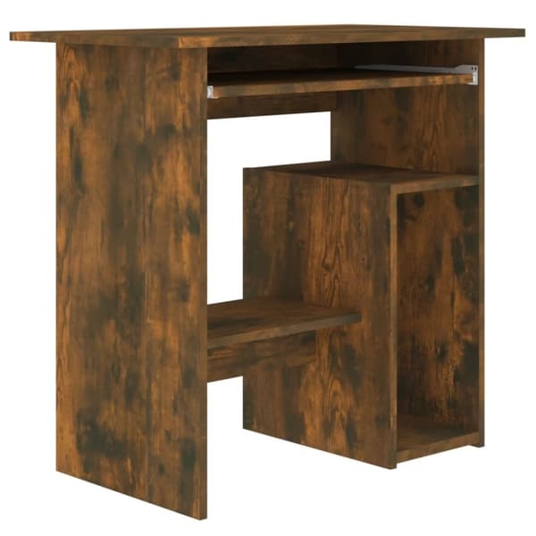 vidaXL skrivebord 80x45x74 cm konstrueret træ røget egetræsfinish