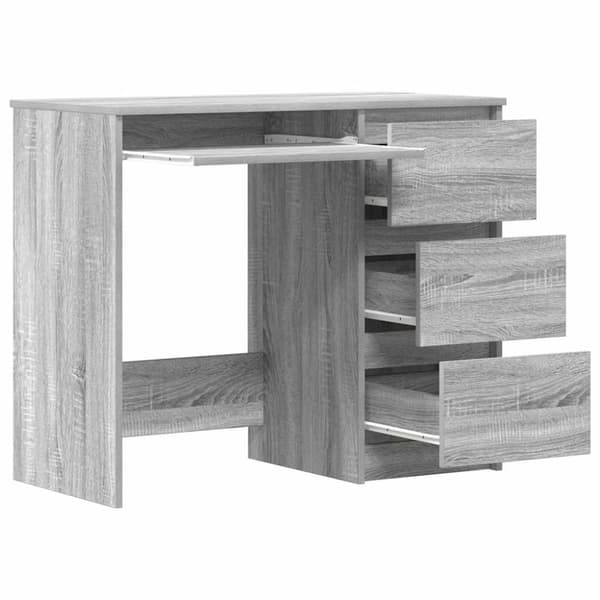 vidaXL skrivebord 90x45x76 cm konstrueret træ grå sonoma-eg