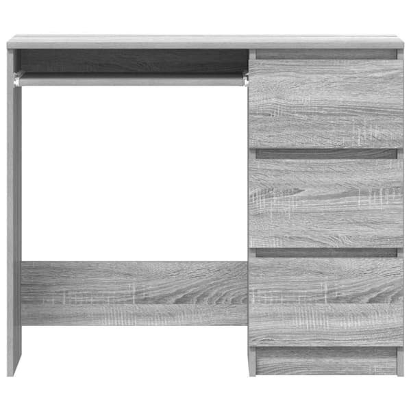 vidaXL skrivebord 90x45x76 cm konstrueret træ grå sonoma-eg