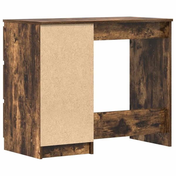 vidaXL skrivebord 90x45x76 cm konstrueret træ røget egetræsfarve