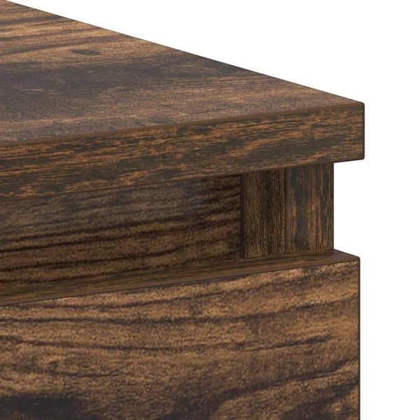 vidaXL skrivebord 90x45x76 cm konstrueret træ røget egetræsfarve