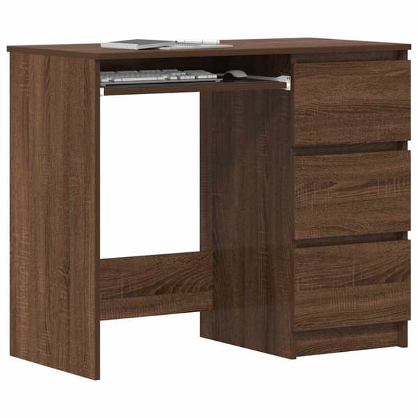 vidaXL Työpöytä ruskea tammi 90x45x76 cm tekninen puu