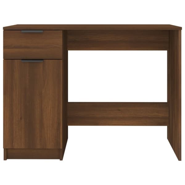 vidaXL skrivebord 100x50x75 cm konstrueret træ brun egetræsfarve