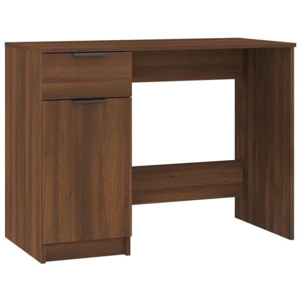 vidaXL skrivebord 100x50x75 cm konstrueret træ brun egetræsfarve