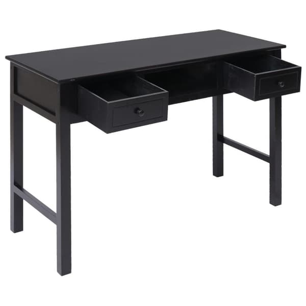 vidaXL Skrivbord svart 108x45x76 cm massivt kejsarträ