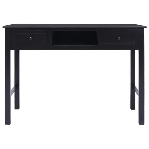 vidaXL Skrivbord svart 108x45x76 cm massivt kejsarträ