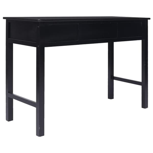 vidaXL Skrivbord svart 108x45x76 cm massivt kejsarträ