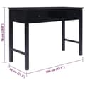 Miniatyrbild 9 av 9: vidaXL Skrivbord svart 108x45x76 cm massivt kejsarträ