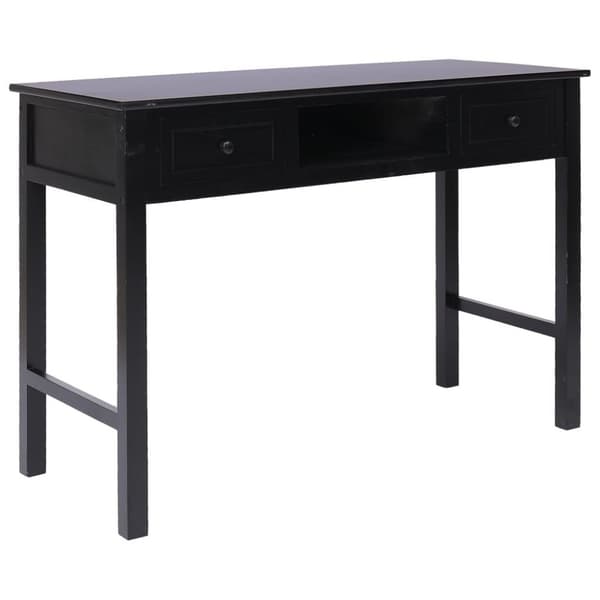 vidaXL Skrivbord svart 108x45x76 cm massivt kejsarträ