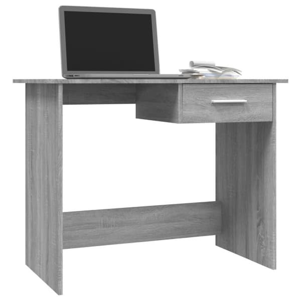 vidaXL Skrivebord grå sonoma 100x50x76 cm konstruert tre