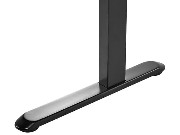 Elektrisk Justerbart Skrivebord Mørk Træ Sort Bordplade Pulverlakeret stålstel Sid og Stå 120 x 60 cm Moderne Design
