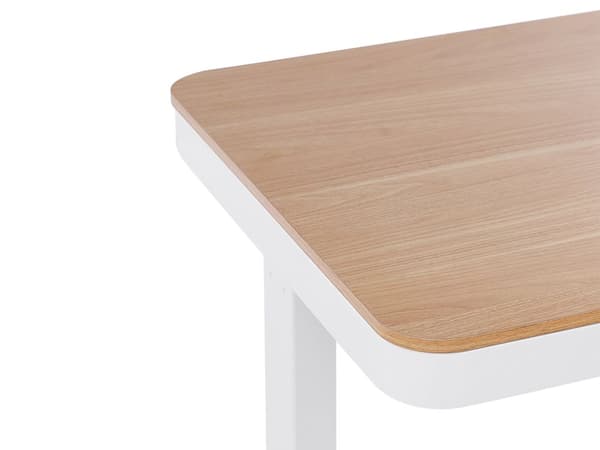 Työpöytä sähkösäädettävä USB-portti vaalea puu/valkoinen 120 x 60 cm KENLY