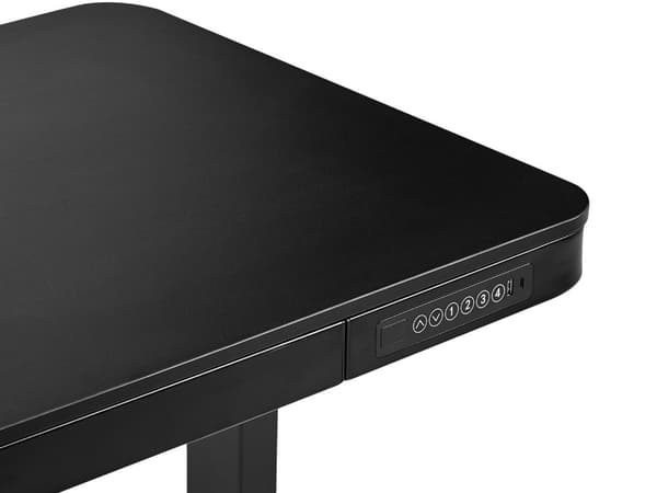 Työpöytä musta 120 x 72-122 x 60 cm lastulevy teräs sähkösäädettävä 4 asetusta USB moderni